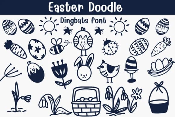 Easter Doodle by Sontaya — Dingbats Font