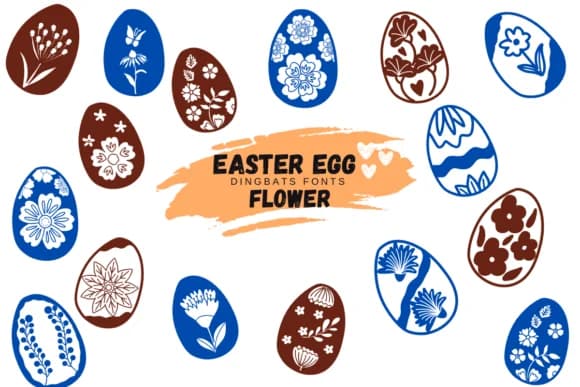 Easter Egg Flower by Suphitchaya — Dingbats Font