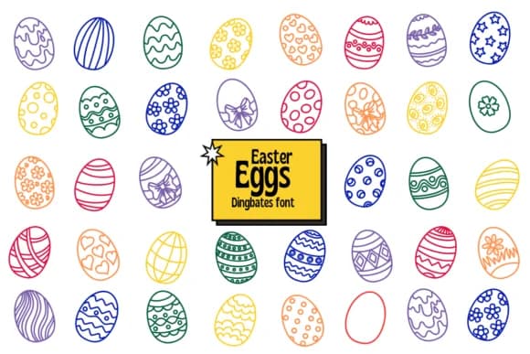 Easter Eggs by Chonada — Dingbats Font