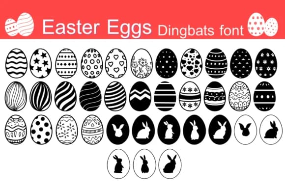 Easter Eggs by Nun Sukhwan — Dingbats Font