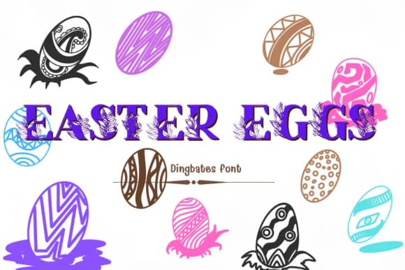 Easter Eggs by KinnareeART — Dingbats Font