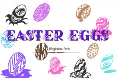 Easter Eggs by KinnareeART — Dingbats Font — thumbnail 1