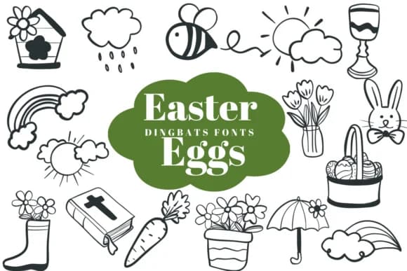 Easter Eggs by Suphitchaya — Dingbats Font
