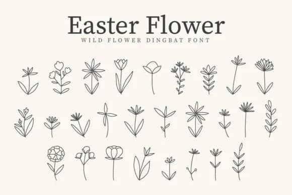 Easter Flower by CraftedType Studio — Dingbats Font