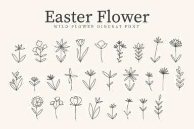 Easter Flower by CraftedType Studio — Dingbats Font — thumbnail 1