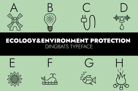 Ecology and Environment Protection by Minimalistartstudio — Dingbats Font