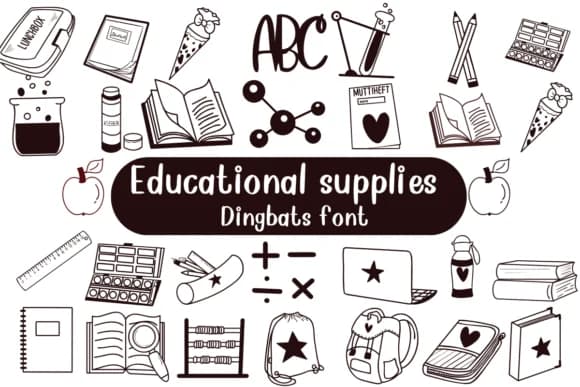 Educational Supplies by Nongyao — Dingbats Font