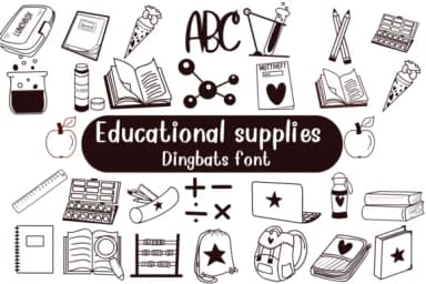 Educational Supplies by Nongyao — Dingbats Font — thumbnail 1