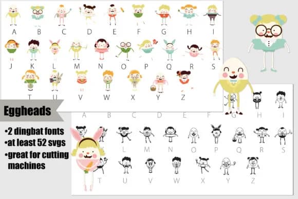 Eggheads by Illustration Ink — Dingbats Font