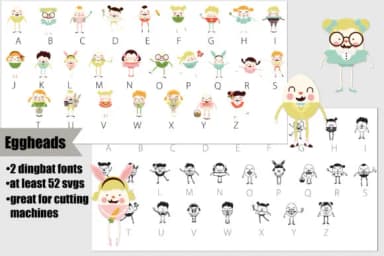 Eggheads by Illustration Ink — Dingbats Font — thumbnail 1