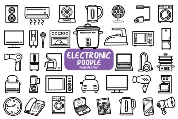 Electronic Doodle by Chonada — Dingbats Font