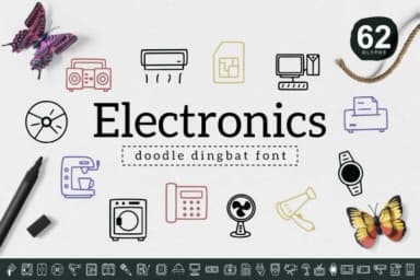 Electronics by YandiDesigns — Dingbats Font — thumbnail 1