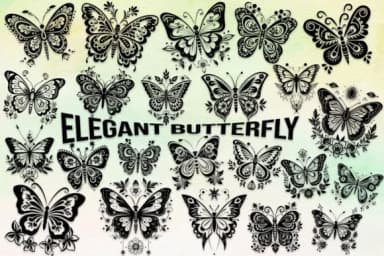 Elegant Butterfly by MOMAT THIRTYONE — Dingbats Font — thumbnail 1
