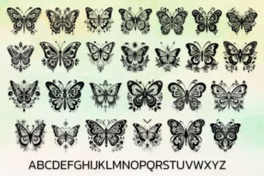Elegant Butterfly by MOMAT THIRTYONE — Dingbats Font — thumbnail 2