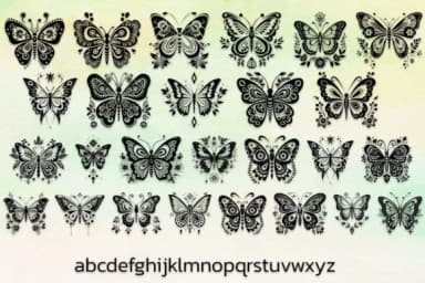Elegant Butterfly by MOMAT THIRTYONE — Dingbats Font — thumbnail 3