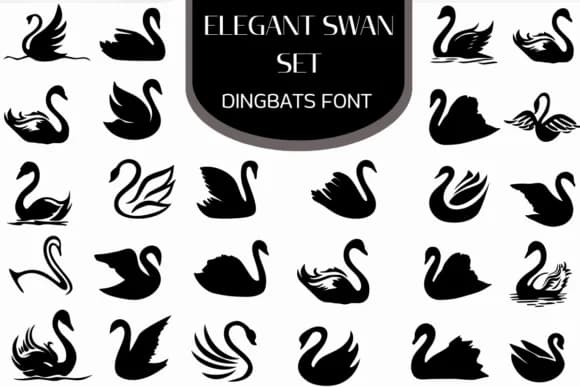 Elegant Swan Set by Heartcraft Atelier — Dingbats Font