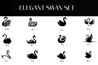 Elegant Swan Set by Heartcraft Atelier — Dingbats Font — thumbnail 3