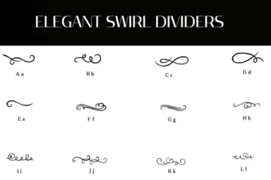 Elegant Swirl Dividers by Heartcraft Atelier — Dingbats Font — thumbnail 2