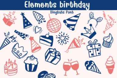 Elements Birthday by Sontaya — Dingbats Font — thumbnail 1
