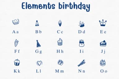 Elements Birthday by Sontaya — Dingbats Font — thumbnail 2