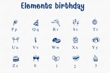 Elements Birthday by Sontaya — Dingbats Font — thumbnail 3