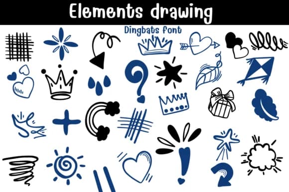Elements Drawing by Sontaya — Dingbats Font