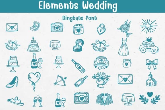 Elements Wedding by Sontaya — Dingbats Font