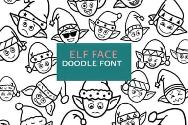 Elf Face Doodle by digitalplannerland — Dingbats Font — thumbnail 1