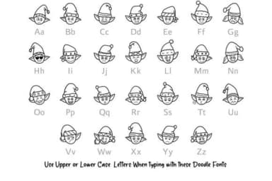 Elf Face Doodle by digitalplannerland — Dingbats Font — thumbnail 2