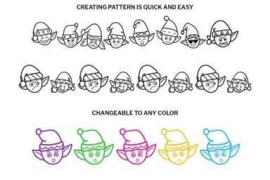 Elf Face Doodle by digitalplannerland — Dingbats Font — thumbnail 3