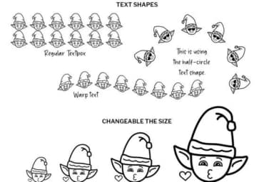 Elf Face Doodle by digitalplannerland — Dingbats Font — thumbnail 4