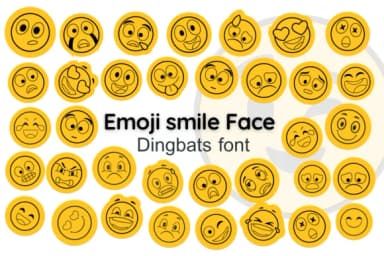 Emoji Smile Face by Nun Sukhwan — Dingbats Font — thumbnail 1