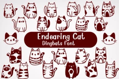 Endearing Cat by Nongyao — Dingbats Font — thumbnail 1
