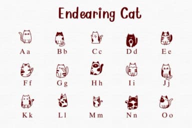 Endearing Cat by Nongyao — Dingbats Font — thumbnail 2