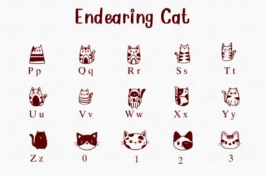 Endearing Cat by Nongyao — Dingbats Font — thumbnail 3