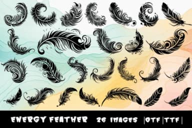 Energy Feather by MOMAT THIRTYONE — Dingbats Font — thumbnail 1