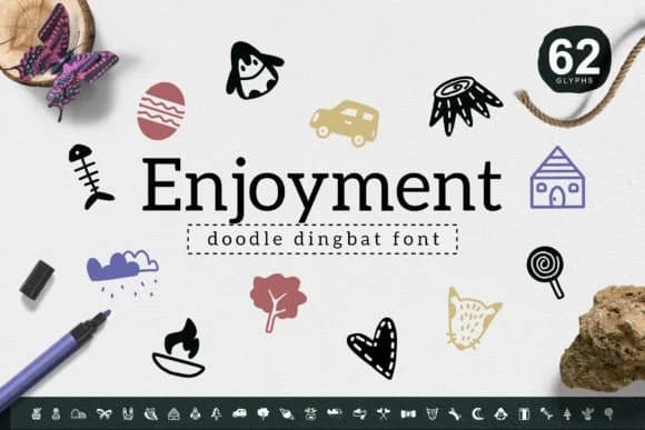 Enjoyment by YandiDesigns — Dingbats Font