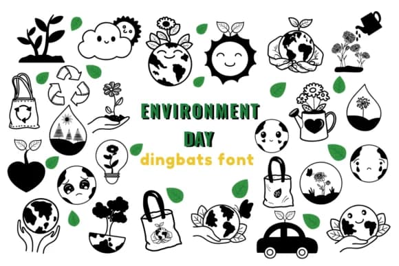 Environment Day by Nun Sukhwan — Dingbats Font