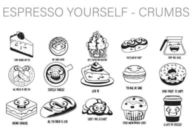 Espresso Yourself Crumbs Dingbats by Illustration Ink — Dingbats Font — thumbnail 1