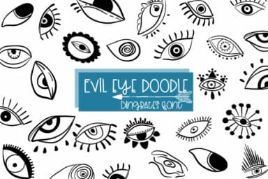 Evil Eye Doodle by Sirinart — Dingbats Font — thumbnail 1