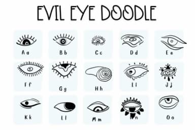 Evil Eye Doodle by Sirinart — Dingbats Font — thumbnail 2