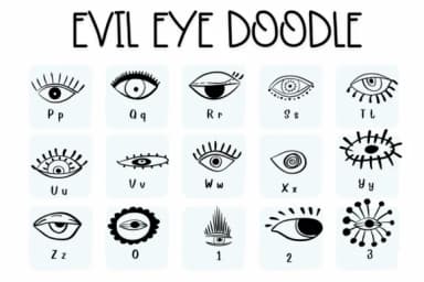Evil Eye Doodle by Sirinart — Dingbats Font — thumbnail 3