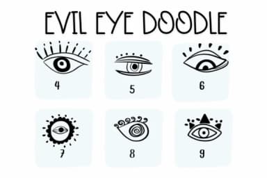 Evil Eye Doodle by Sirinart — Dingbats Font — thumbnail 4