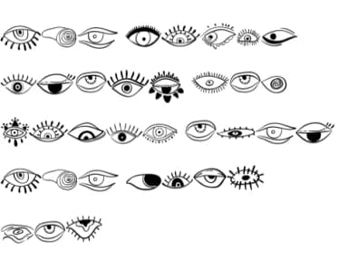 Evil Eye Doodle by Sirinart — Dingbats Font — thumbnail 8