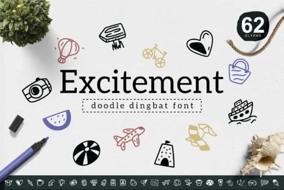 Excitement by YandiDesigns — Dingbats Font