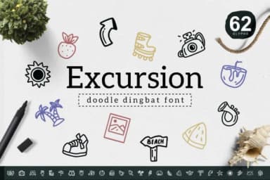 Excursion by YandiDesigns — Dingbats Font — thumbnail 1