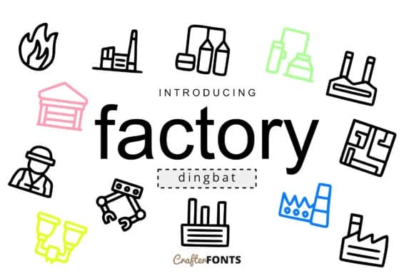 Factory Doodle Dingbat by CrafterFonts — Dingbats Font