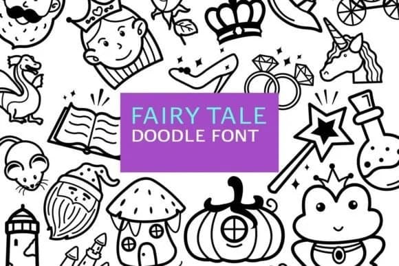 Fairy Tale Doodle by digitalplannerland — Dingbats Font