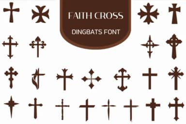 Faith Cross by Heartcraft Atelier — Dingbats Font — thumbnail 1