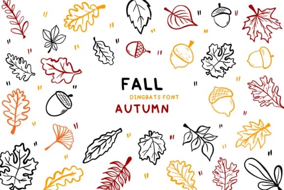 Fall Autumn by Bee piyanuch — Dingbats Font